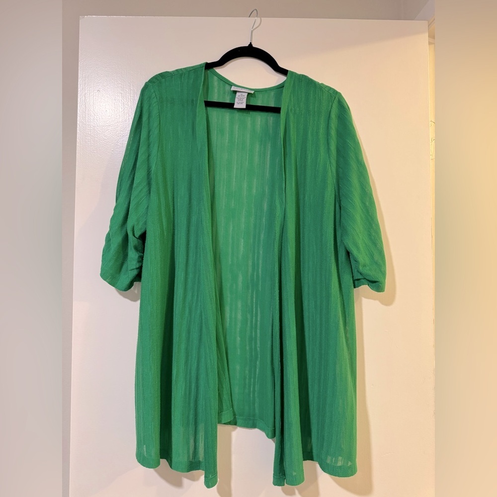 Catherines lightweight cardigan size 1x in Kelly green